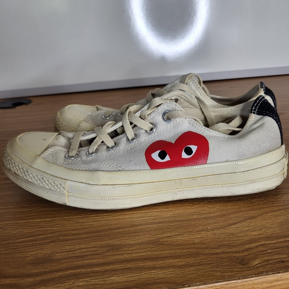 Converse Comme Des Garcons Play White Canvas 70s 6 Mens 8 Womens - Picture 4 of 10